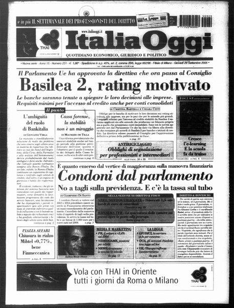 Italia oggi : quotidiano di economia finanza e politica